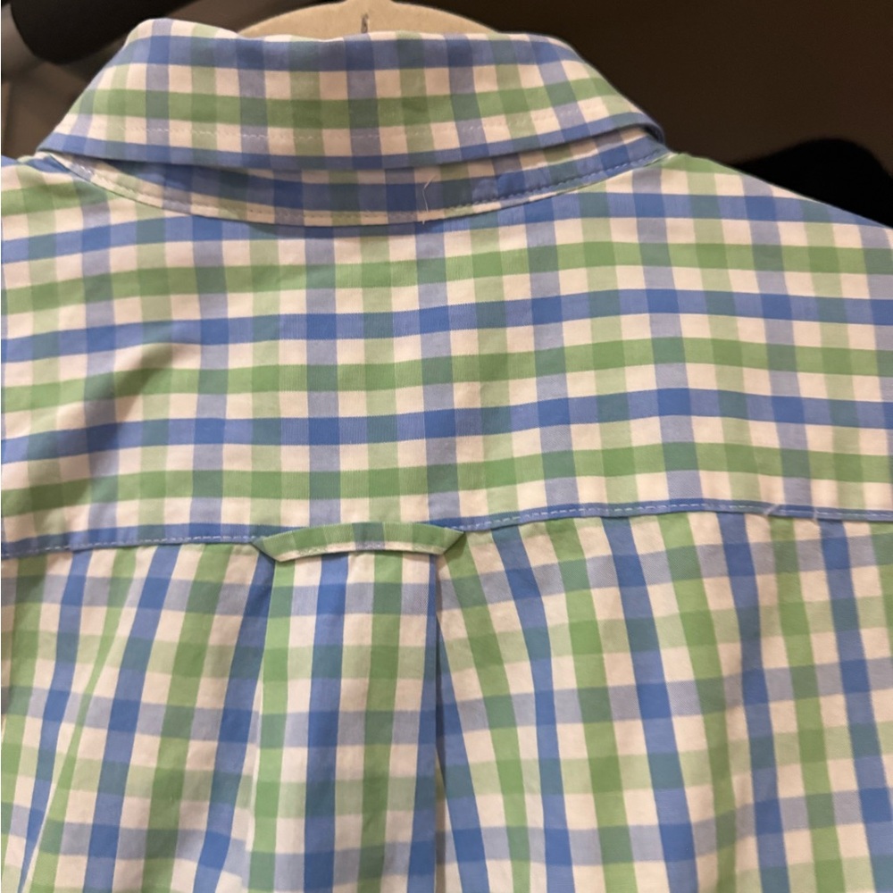 Izod Blue and Green Casual Button Down Shirt - lightly worn - Picture 4 of 5